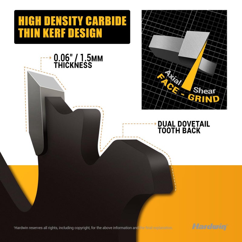 HARDWIN 6-1/2 Inch Framing Circular Saw Blade-3Pack, 24T ATB Carbide Teeth, Lightweight for Cordless Saws. Super Thin Kerf for Cutting Wood, Plywood, MDF, OSB, Hardwood, Softwood & More. - Image 5